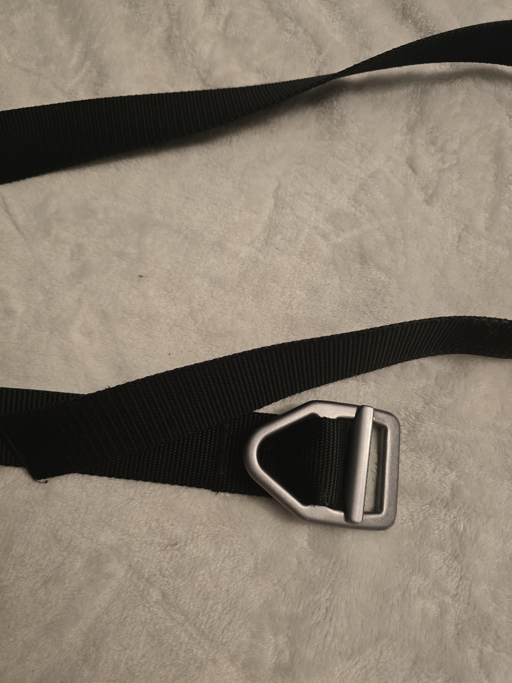 Men's Black Webbing Belt with Silver D-Ring Hardware